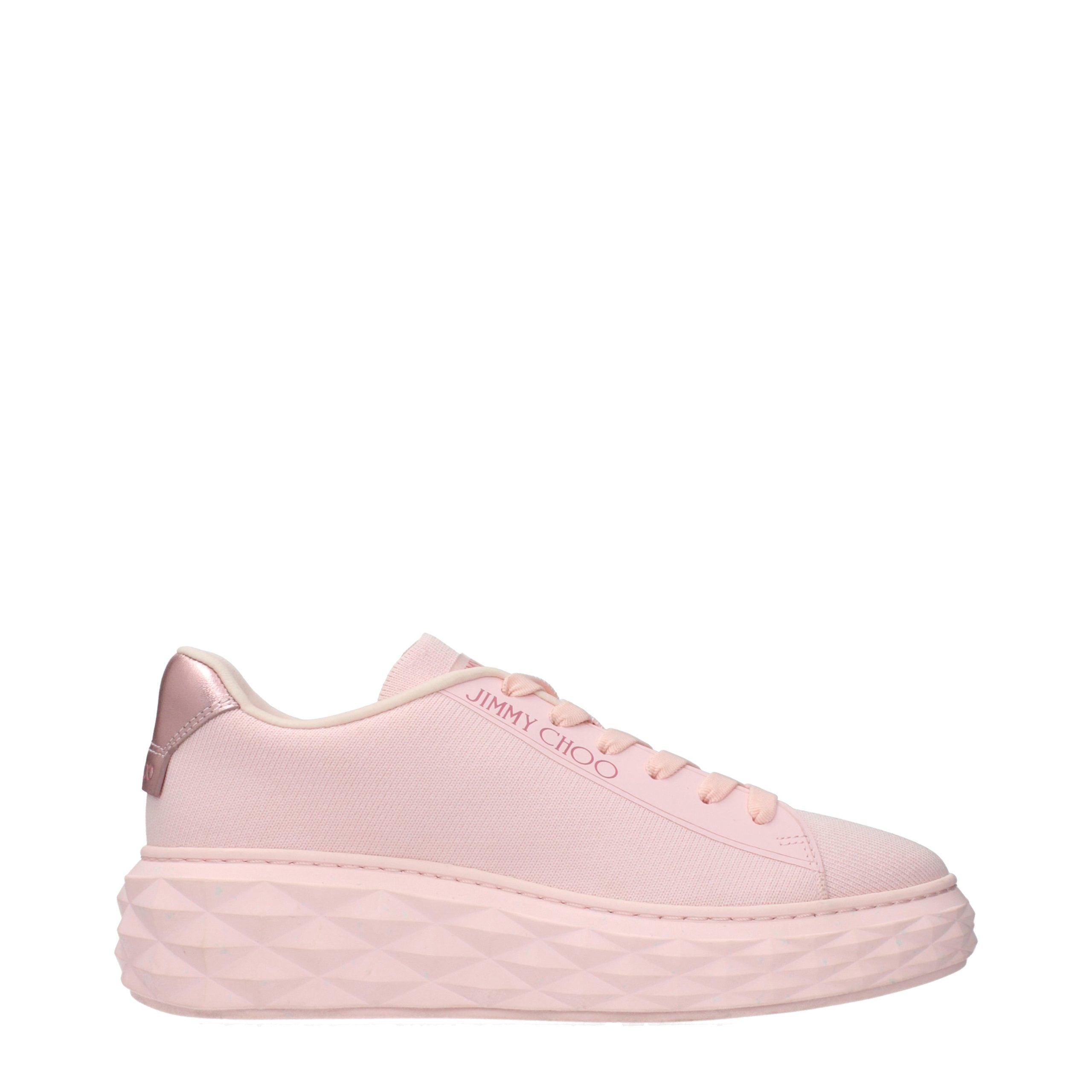 Pink Fabric Platform Sneakers