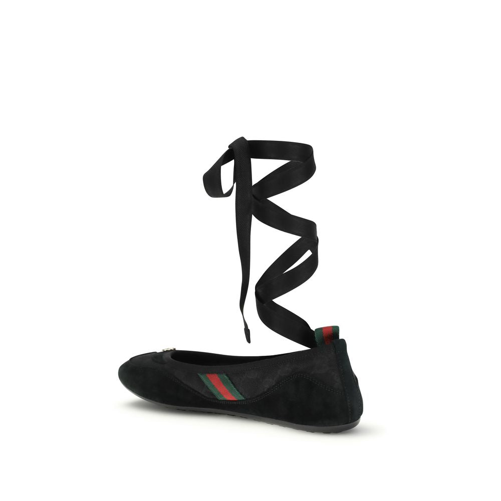 Black Fabric Ballet Flats