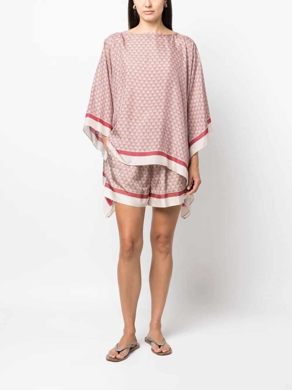 Brunello Cucinelli Red Silk T-Shirt