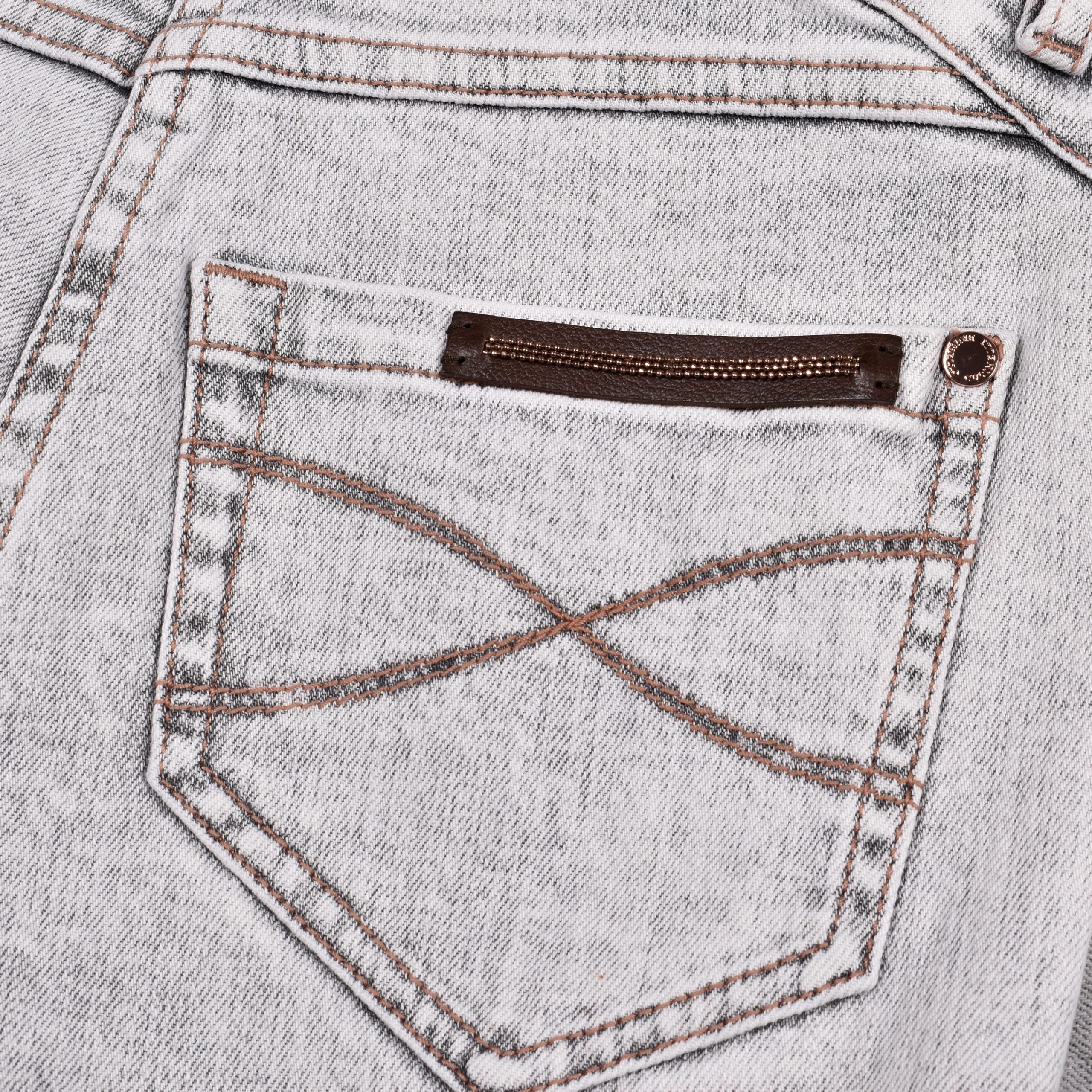 Blue Cotton Straight-Leg Jeans