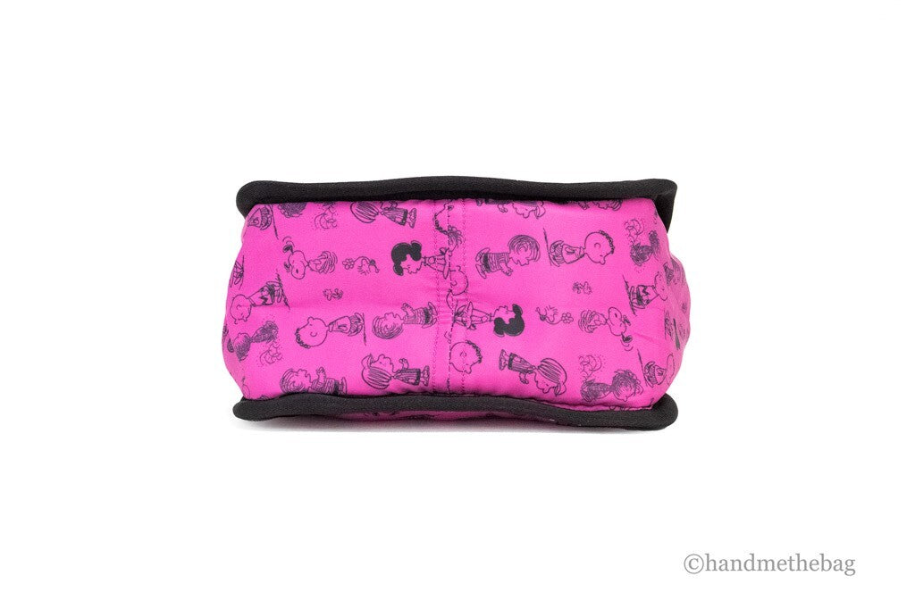 Marc Jacobs X Peanuts Mini Fuchsia Fedora Puffy Nylon Tote Convertible Handbag