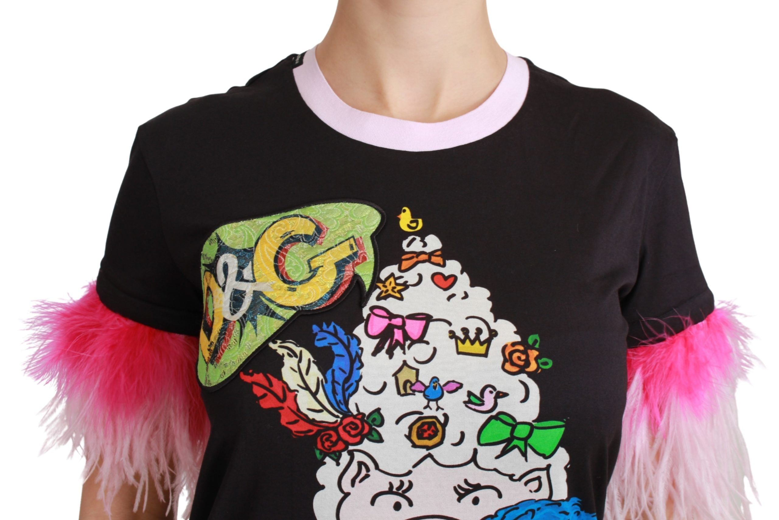 Black YEAR OF THE PIG Top Cotton T-shirt