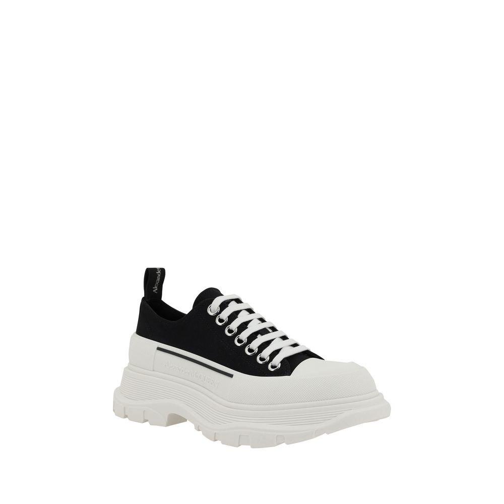 Black Cotton Chunky Sneakers