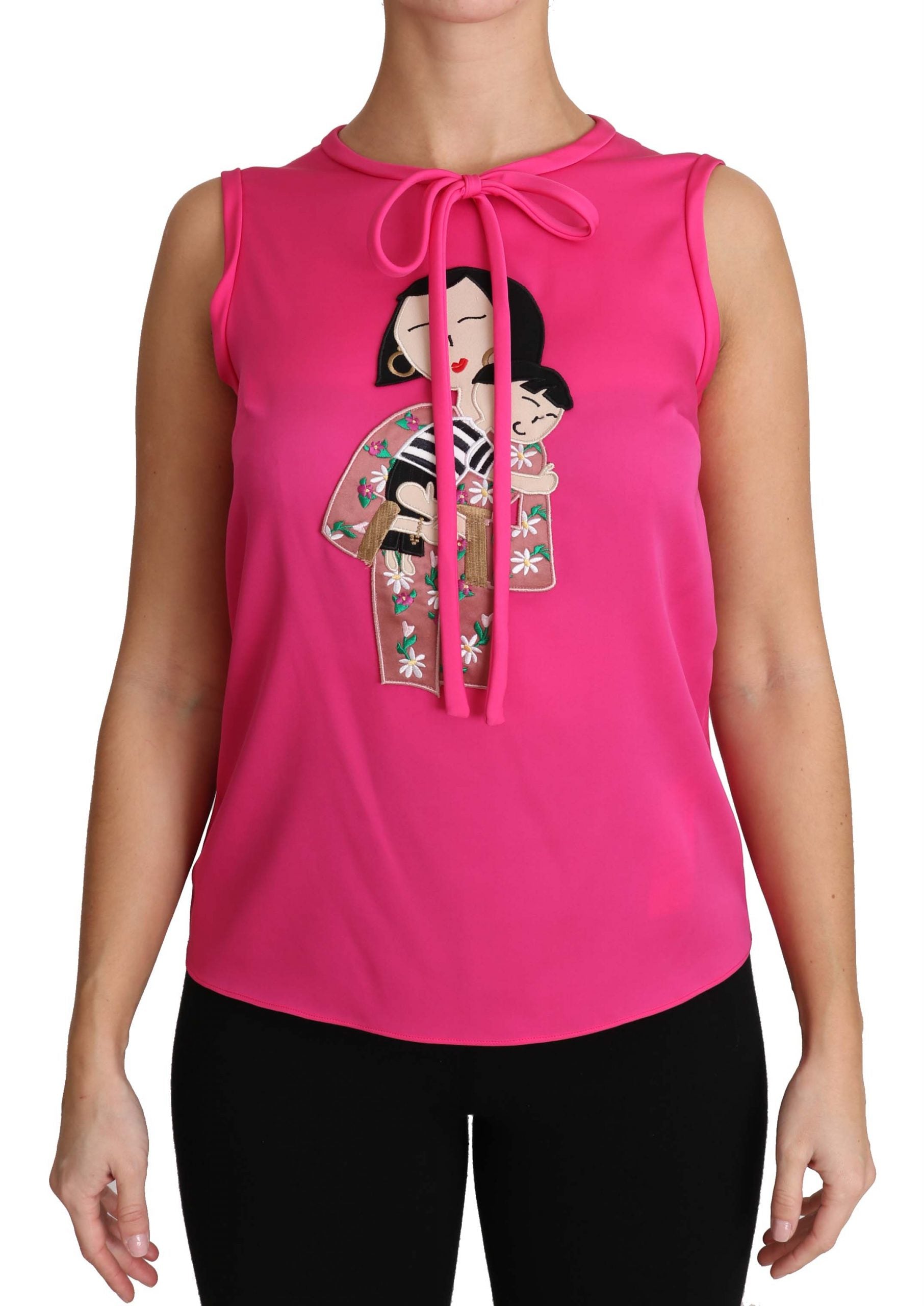 Pink Family Silk Tank Mama Blouse Top Shirt
