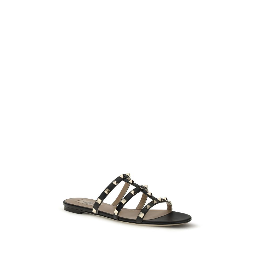 Black Calf Leather Bos Taurus Sandals