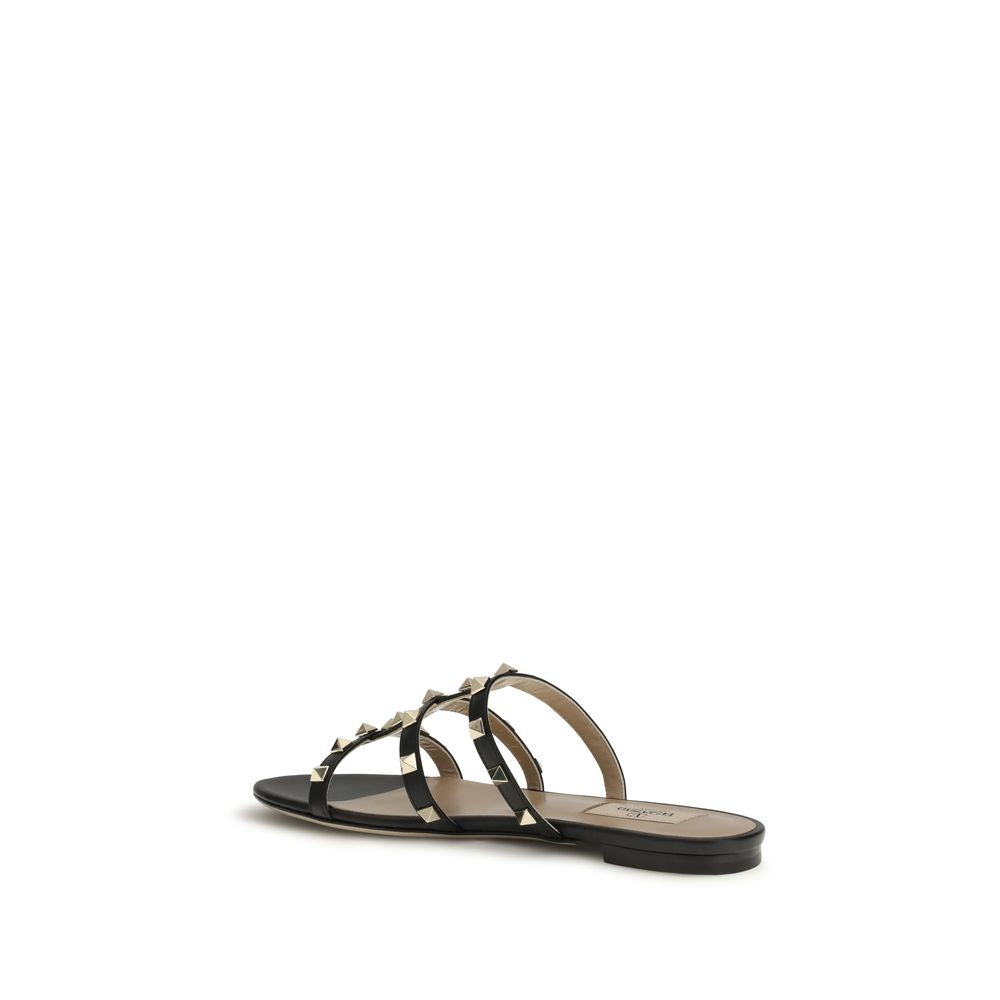 Black Calf Leather Bos Taurus Sandals