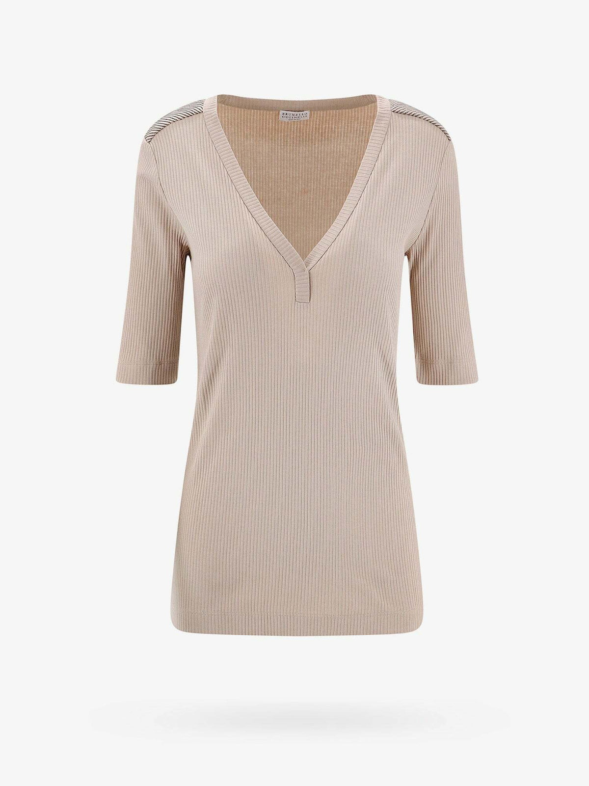 Brunello Cucinelli Beige Cotton T-Shirt