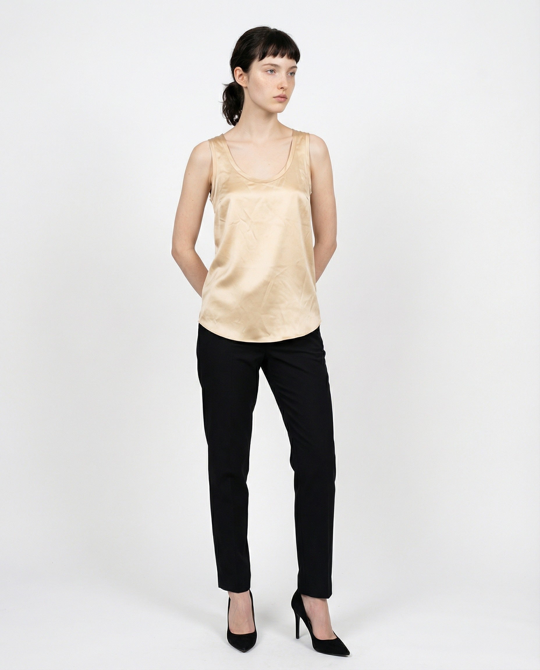 Brunello Cucinelli Beige Silk T-Shirt