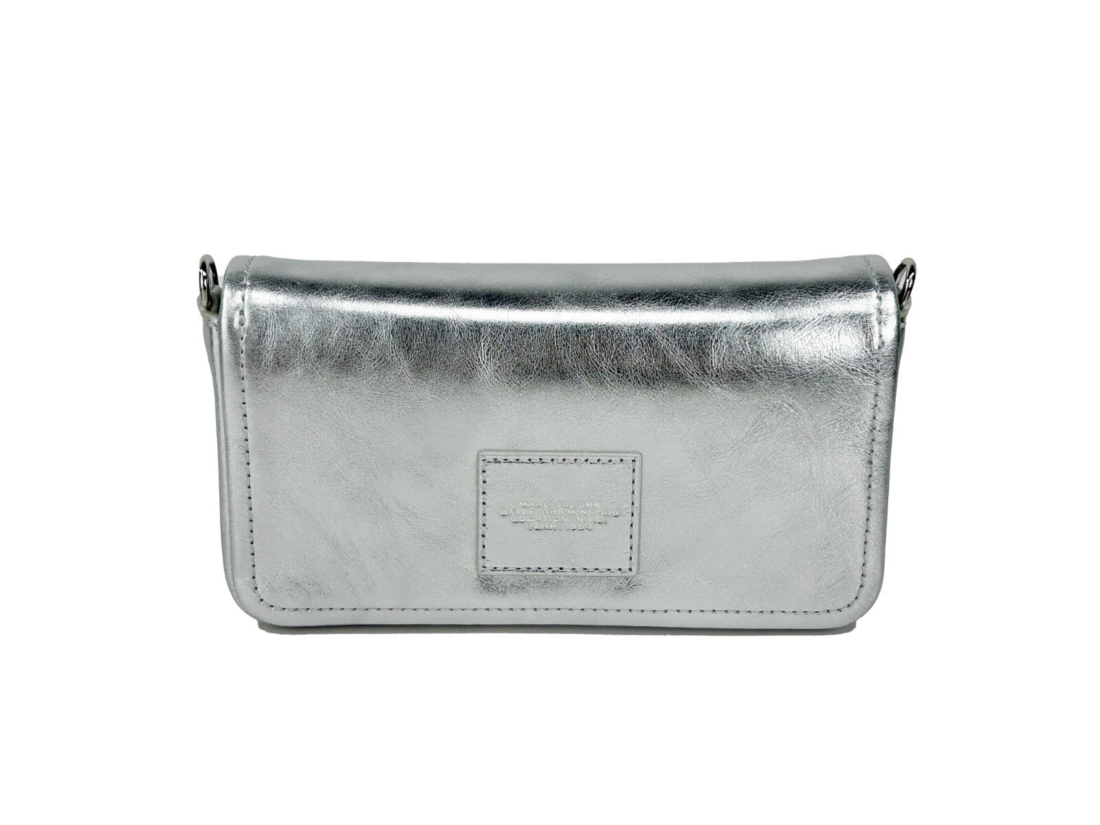 Marc Jacobs The Metallic Leather Chain Mini Bag - Silver