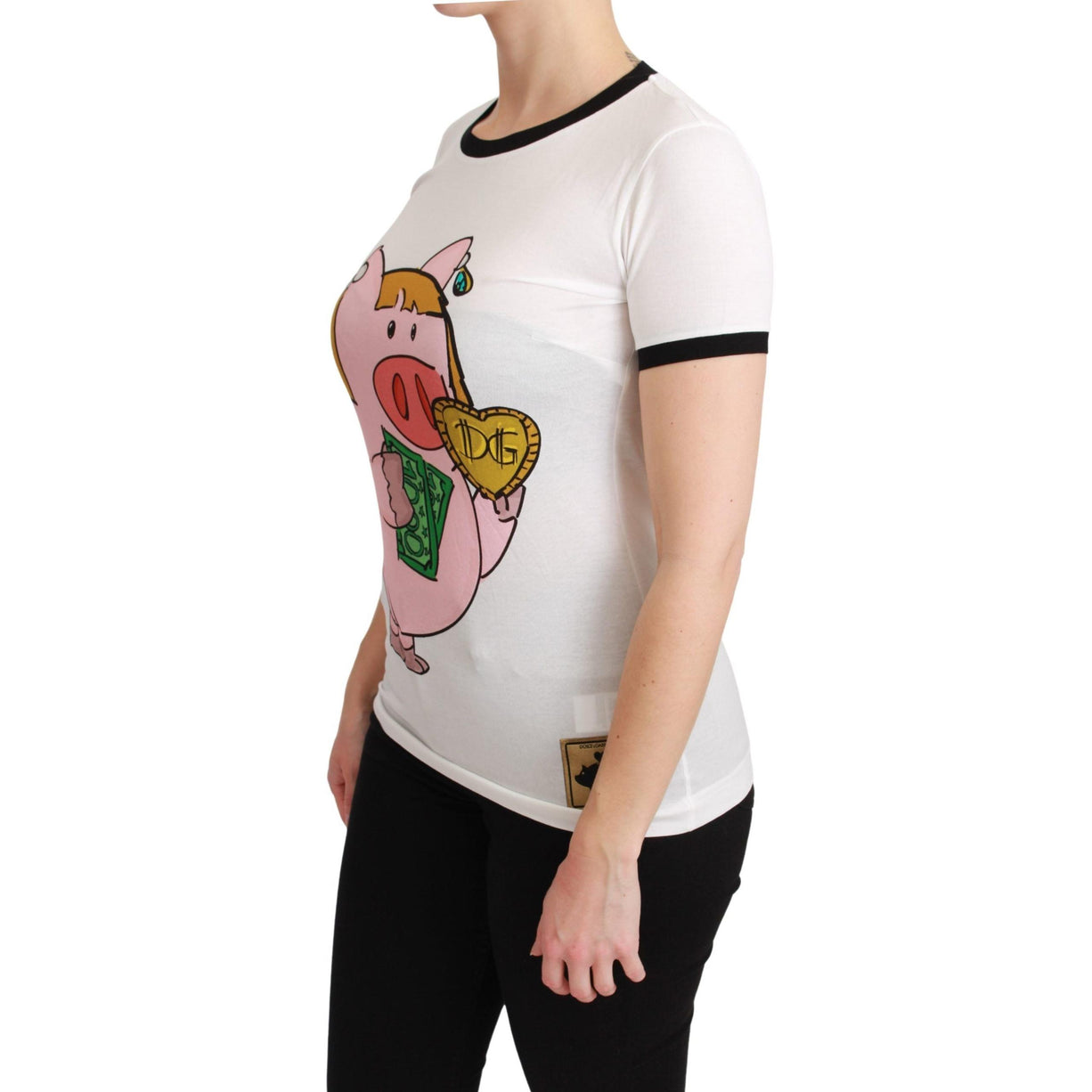 White YEAR OF THE PIG Top Cotton T-shirt