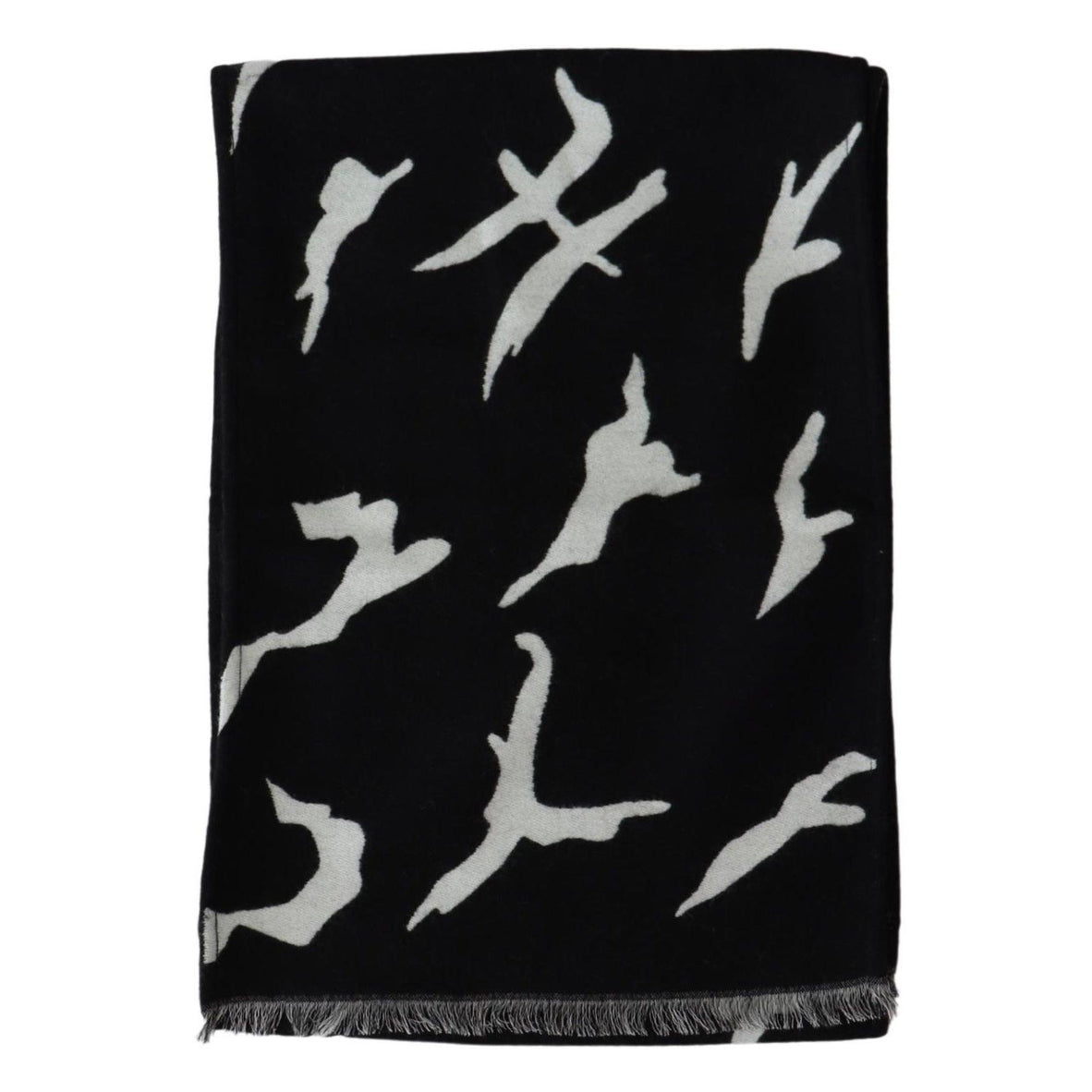 Black White Wool Unisex Winter Warm Scarf Wrap Shawl