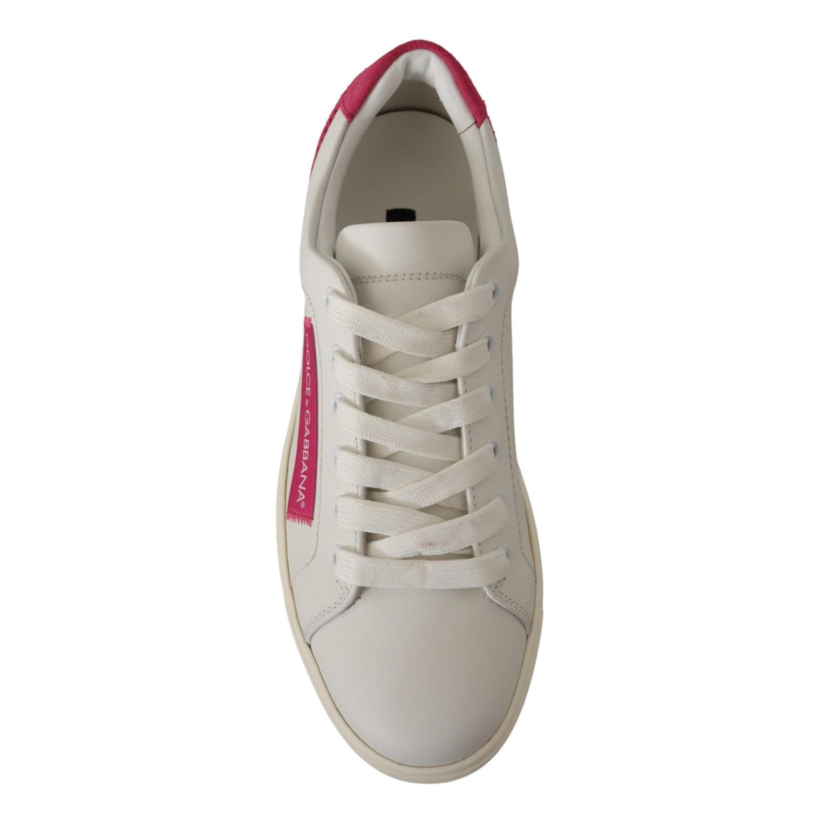 White Pink Leather Low Top Sneakers Womens Shoes
