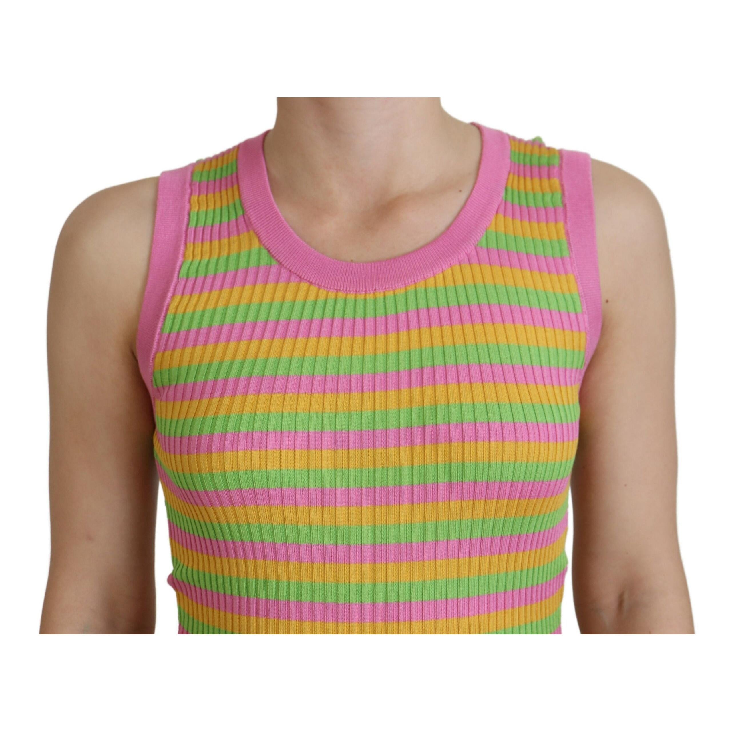 Multicolor Silk Vest Pullover Tank Top