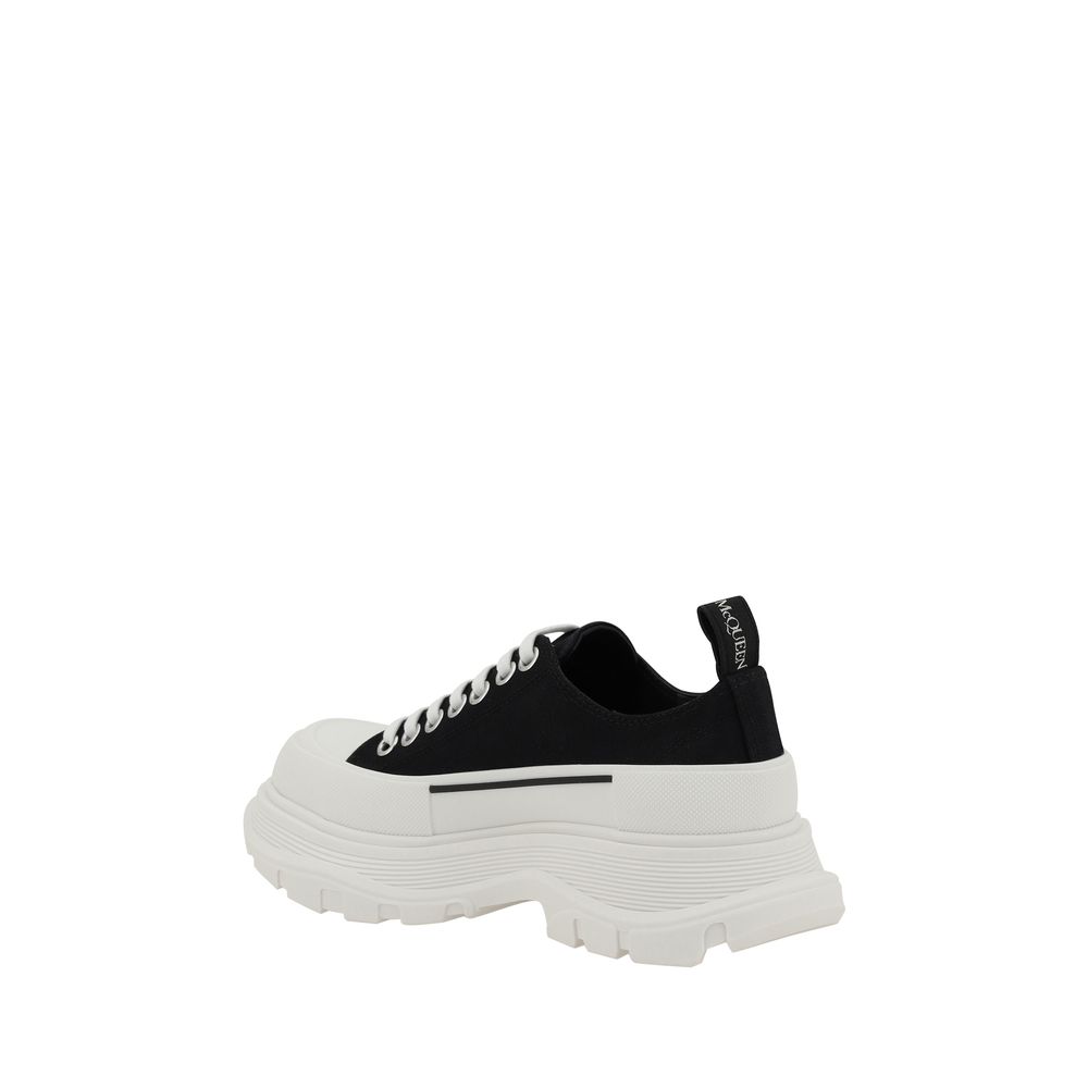 Black Cotton Chunky Sneakers