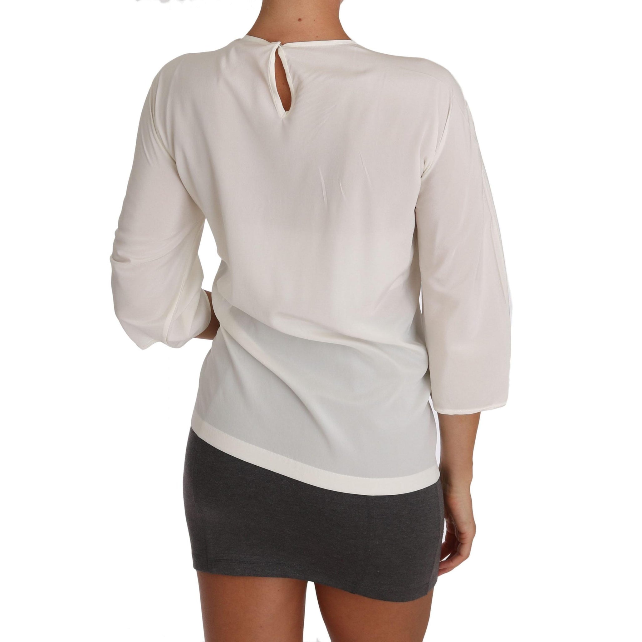 White Silk #dgfamily Blouse T-shirt