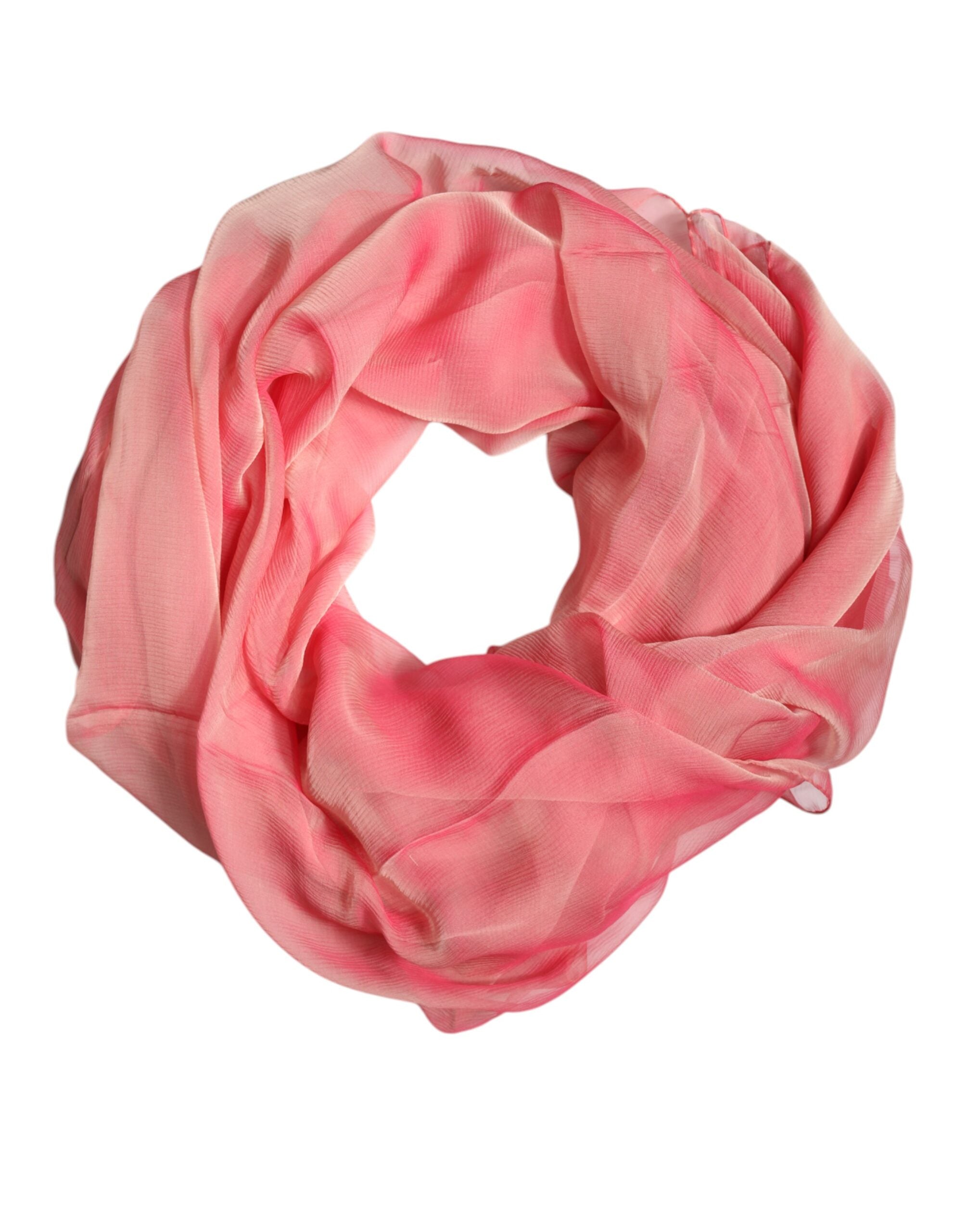 Pink Silk Rectangle Women Wrap Shawl Scarf