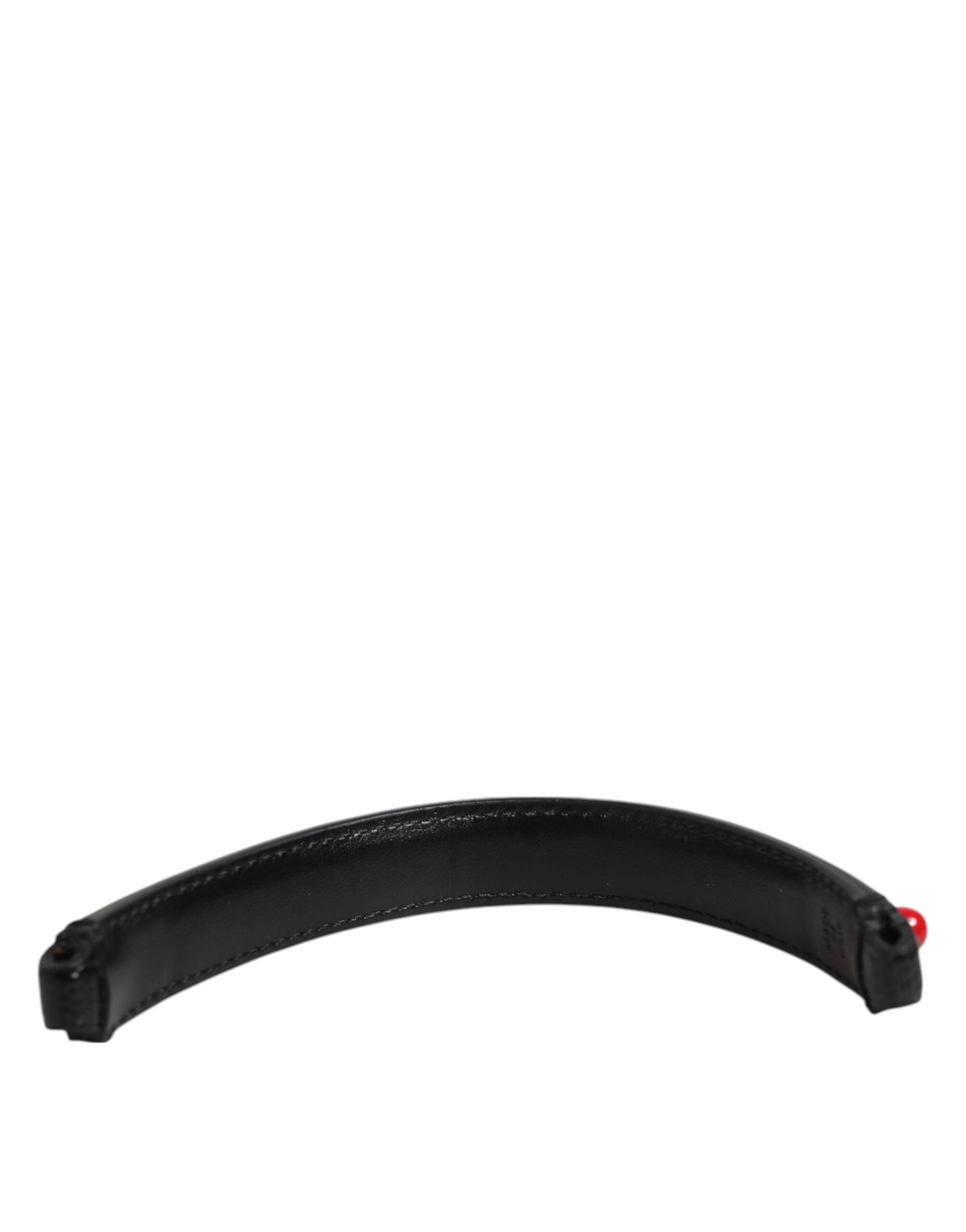 Black Embellished Leather Bag Handle Women Shoulder Strap