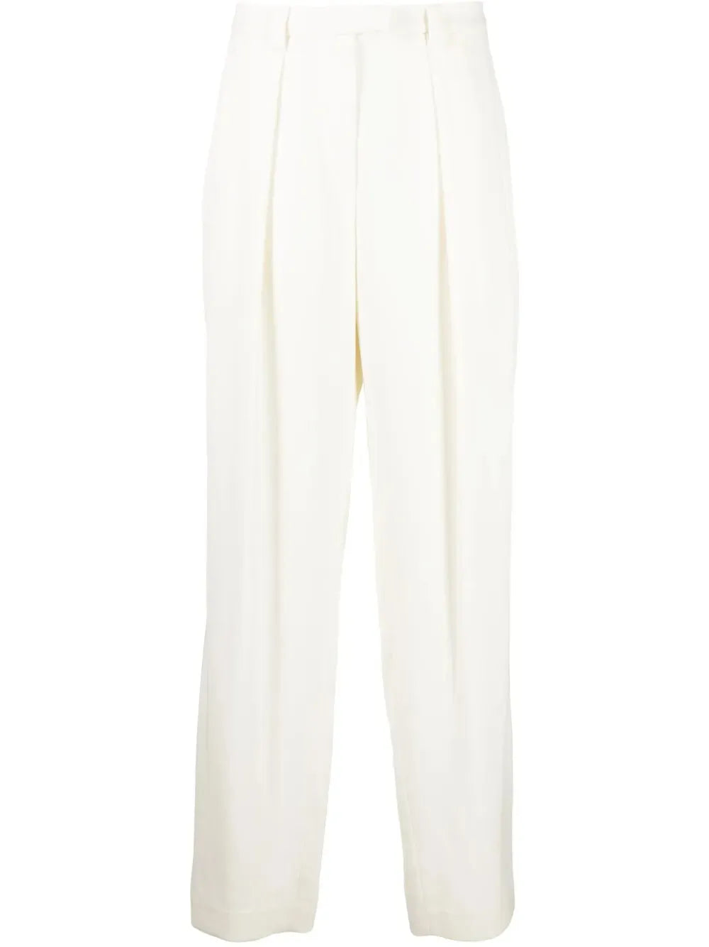 Brunello Cucinelli natural viscose-wool blend pleated women's casual trousers.